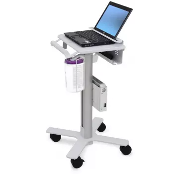 Carrinho para portátil Ergotron StyleView, SV10 – carrinho para notebook – médico – metal – branco, alumínio – tamanho do ecrã: até 43,2 cm (até 43,20 cm (17)) (SV10-1100-0)