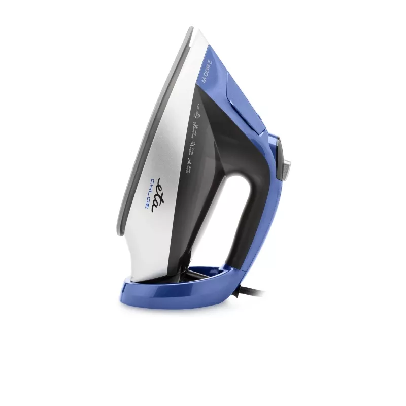 Ferro de engomar a vapor ETA | ETA227690000 Chloe | Ferro de engomar a vapor | 2600 W | capacidade do depósito de água 350 ml | vapor contínuo 40 g/min | prateado/azul