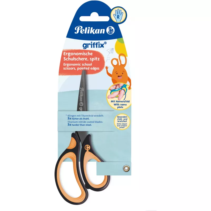 Pelikan Griffix Universal corte reto preto laranja Adulto unid. 819060