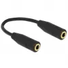 DeLOCK - Adaptador inversor de áudio - Ficha mini de 4 polos (M) para ficha mini de 4 polos (M) - 13cm - Preto (65896)