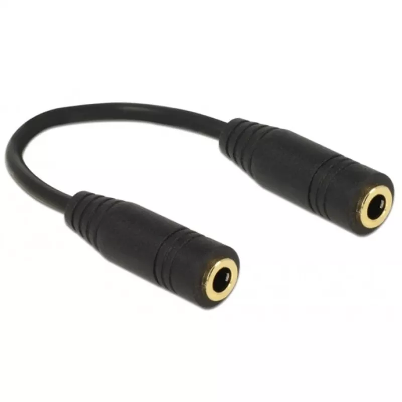 DeLOCK - Adaptador inversor de áudio - Ficha mini de 4 polos (M) para ficha mini de 4 polos (M) - 13cm - Preto (65896)