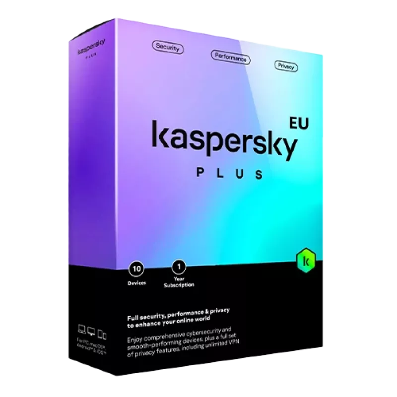 Kaspersky Plus | 10 dispositivos | 1 ano | UE