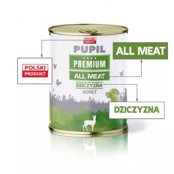 PUPIL Premium All Meat veado - comida húmida para cães - 800g