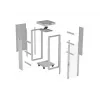 Armário rack de chão LANBERG 19 polegadas 42U 600×600 mm cinzento com porta de vidro e LCD (embalagem plana)