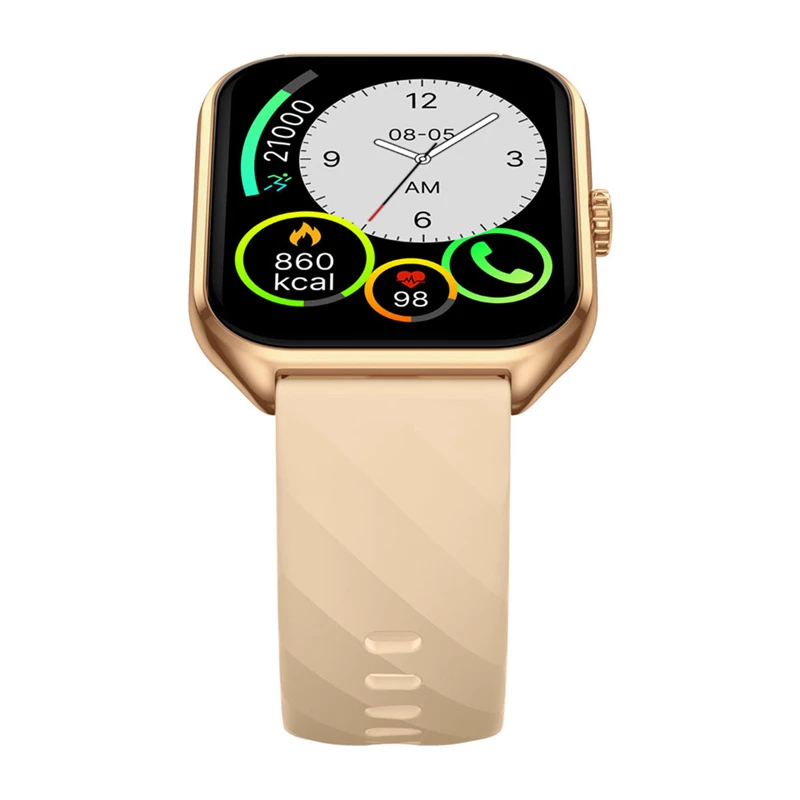 Smartwatch Zeblaze GTS 4 — 4,93 cm (1,94 polegadas) AMOLED 466×466 px, ecrã tátil, Wi-Fi, caixa metálica, bracelete de silicone bege