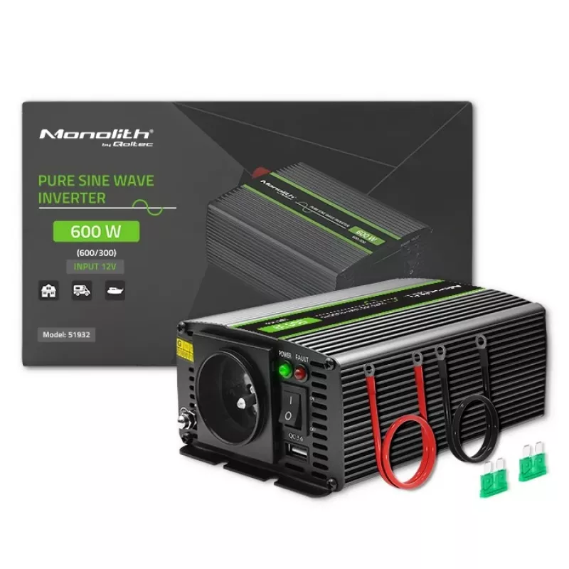 Conversor de tensão para automóvel Qoltec Monolith 600 W 12 V