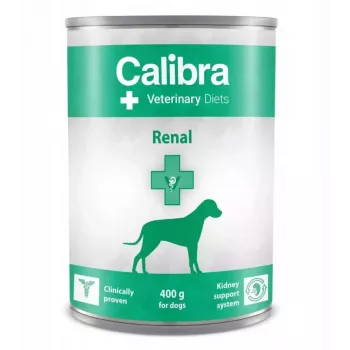 Ração húmida para cães Calibra Veterinary Diets Renal Chicken 400 g — suporte renal, humidade 78%, proteína 5,5%, gordura 8%