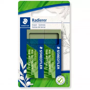 Borracha Staedtler 526 80BK2 verde, pack de 2, sem látex e ftalatos