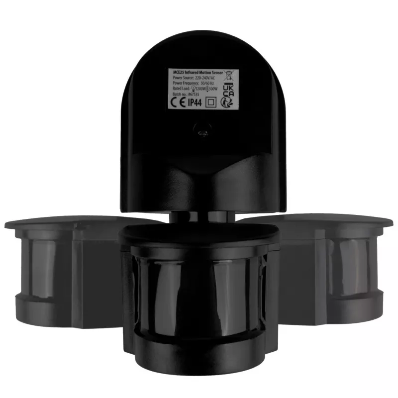 Sensor de movimento e crepuscular MACLEAN MCE25 B — detetor de movimento com sensor de luz, montagem em parede/teto