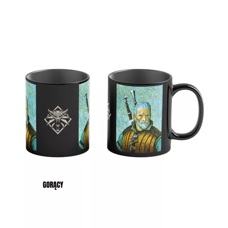Caneca com revelação por calor Good Loot The Witcher 3 Game Art Chronicles - Geralt & Vincent van Gogh 450 ml preta