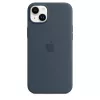 Capa de silicone Apple iPhone 14 Plus MagSafe Storm Blue