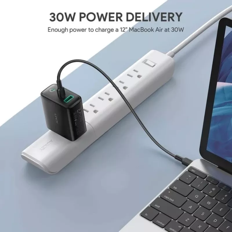 Carregador de parede 2xUSB Power Delivery (1xUSB A+1xUSB C) 5.4A 30W Dynamic Detect PA-D1
