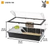 Gaiola FERPLAST Casita 100 para coelhos e porquinhos-da-índia, metal/plástico, 960×570×560 mm, taupe/branca