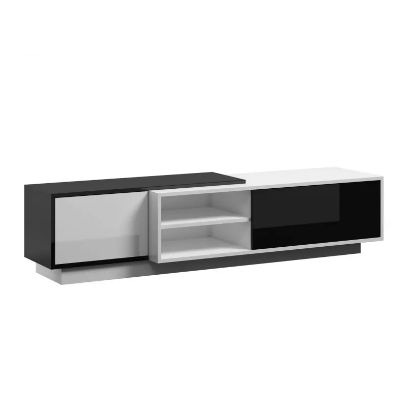 Móvel de TV Cama SIGMA1 180 branco/preto brilhante