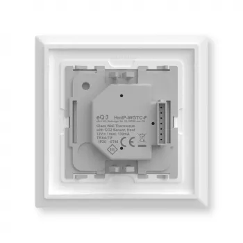 Termóstato de parede em vidro Homematic IP 161333A0 com sensor de CO2, RF digital, 230 V, 54,5×54,5×29 mm