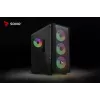 Caixa de PC SAVIO Noctis Flow RGB — Cube, ATX/Mini-ITX, 3 ventoinhas frontais de 120 mm, janela lateral em vidro temperado, GPU máx. 35 cm