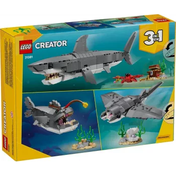 LEGO CREATOR 3 EM 1 31381 Tubarão assustador com um baú do tesouro