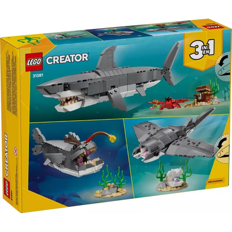 LEGO CREATOR 3 EM 1 31381 Tubarão assustador com um baú do tesouro
