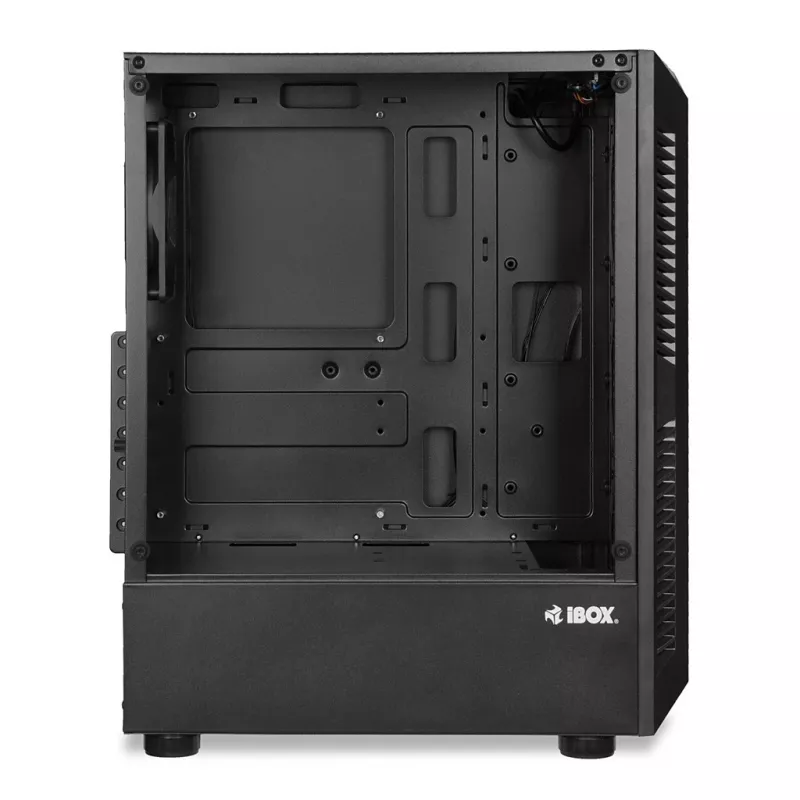 Caixa de PC IBOX LUPUS 27 Midi Tower ATX, vidro temperado, RGB, 455×200×380 mm, suporta ATX, GPU até 32 cm
