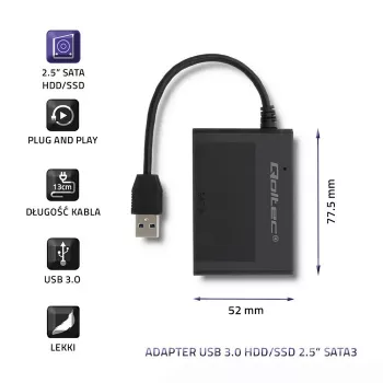 Adaptador de disco Qoltec USB 3.0 HDD/SSD