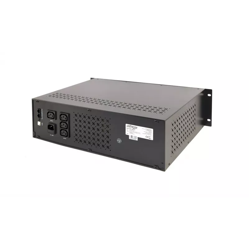 Gembird - UPS Rack 19'' 3,4U 1500VA, 4 saídas IEC 230V, entrada IEC14, RJ11, USB, LCD Line-Interactive 1,5 kVA 900 W 4 tomadas