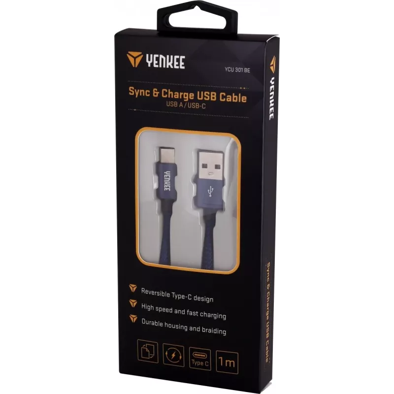 Cabo YENKEE YCU 301 BE USB-A 2.0/USB-C 1m lilás