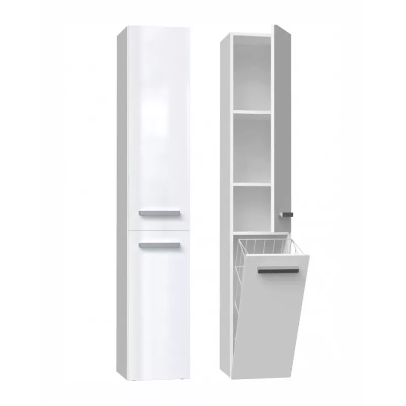 Armário de casa de banho NEL IV 31x30x174 cm, branco, brilhante