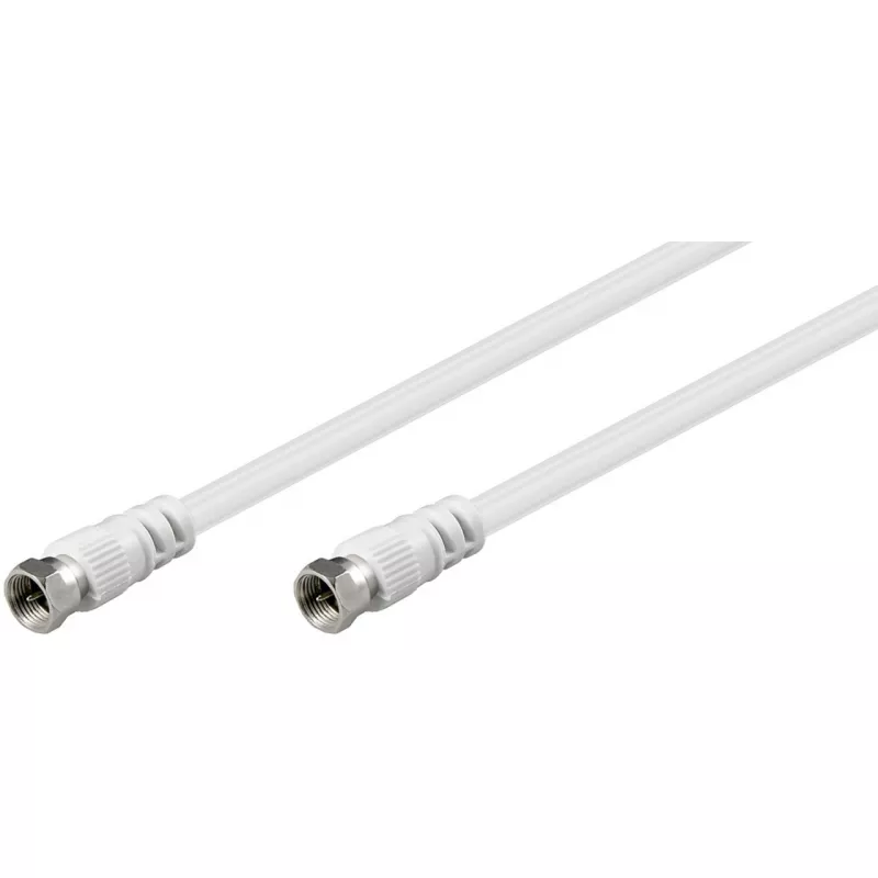 Cabo de ligação SAT Wentronic Goobay, branco, 5 m – Ficha F para ficha F (11725)