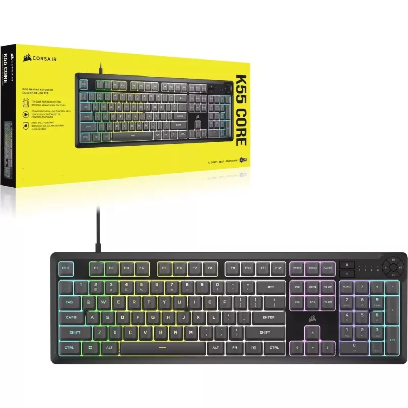 Corsair CH-9226D65-DE teclado Gaming USB QWERTZ Alemão cinzento