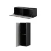 Armário de arrumação fechado Cama ROCO RO1 112/37/39 branco/preto/branco
