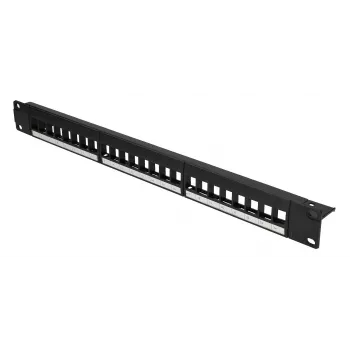 Patch panel Extralink 24 portas U/UTP (UTP) modular, 1U, preto, 482,6 mm de largura