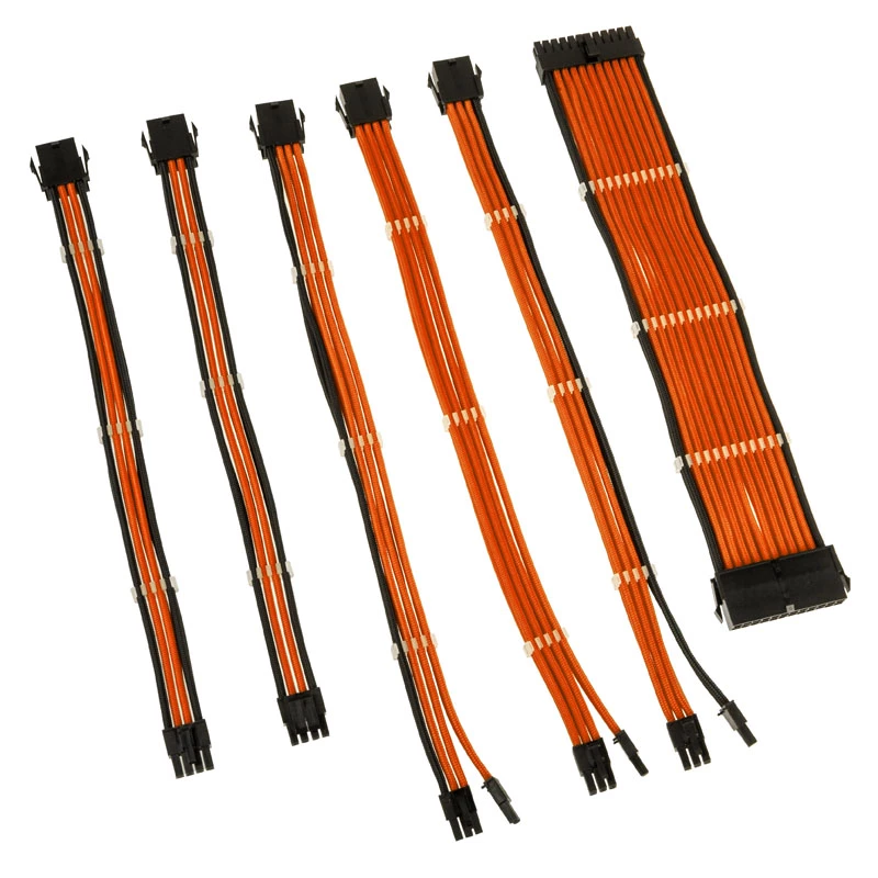 Conjunto de extensão de cabos Kolink Core Adept laranja