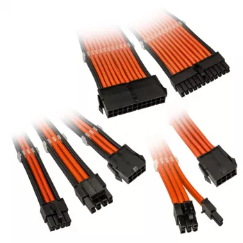 Conjunto de extensão de cabos Kolink Core Adept laranja