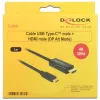 Adaptador de cabo de vídeo DeLOCK 85260 USB Type-C HDMI 3 m preto