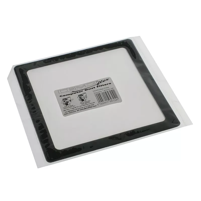 Filtro de poeira DEMCiflex 140 mm, quadrado – preto/preto