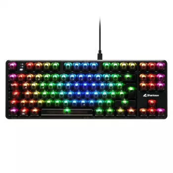 Teclado Gaming mecânico Sharkoon Crystal Shark preto DE com iluminação RGB