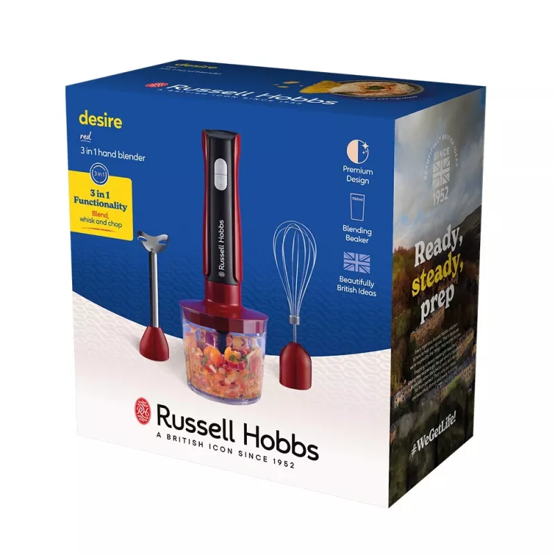 Batedeira Russell Hobbs 27140-56 1 L batedeira portátil 500 W preto, vermelho, transparente