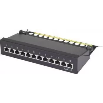 Patch panel Renkforce 12 portas CAT6, rack 1U, modelo 001485575