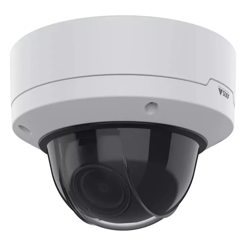 Câmara de vigilância IP AXIS Q3546-LVE — dome, interior e exterior, 2688×1512, CMOS 1/1,8 polegadas, 4,7–10 mm, zoom ótico 2,2x, rotação 360°