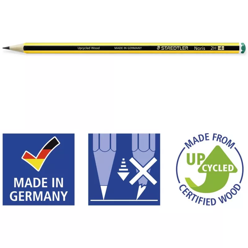 Staedtler Noris 120 2H lápis, 12 un., preto/amarelo