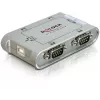 Delock 87414 Adaptador USB 2.0 para 4x série RS-232, incl. cabo de extensão de 1 m, prateado