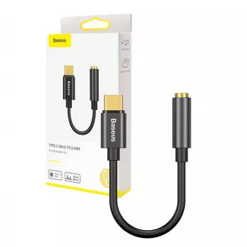 Adaptador de cabo Baseus CATL54-01 Type-C para 3,5 mm, preto