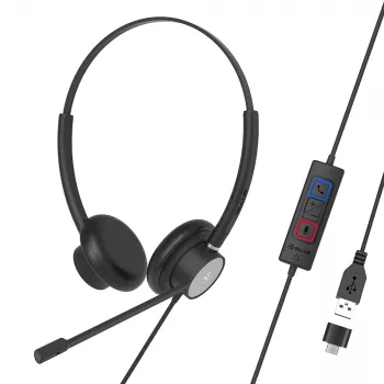 Headset com fios Tellur Voice 320 binaural preto