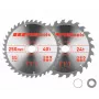 Conjunto de lâminas de serra circular CMT 250 x 30 mm, 24/40 dentes, HM, duas lâminas