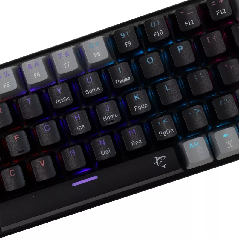 Teclado de gaming mecânico White Shark Wakizashi GK-002121V2 — estrutura preta/cinzenta, US Blue-Switches