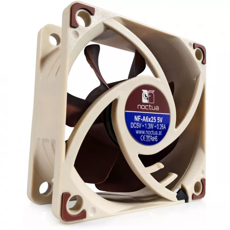 Ventoinha de caixa de computador Noctua NF-A6x25 5V — 60 mm, 3000 rpm, 29,2 m³/h, branco