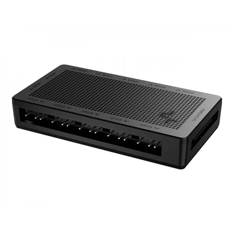 Hub RGB DeepCool SC700 12 portas Addressable RGB, 12 ARGB de 3 pinos, suporte magnético, preto, 45×84×15 mm