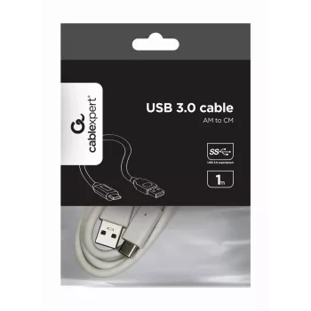 Cabo de dados USB Gembird USB A para USB C 1 m, USB 3.2 Gen 1, branco