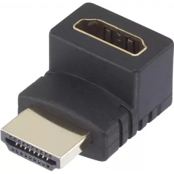 Adaptador HDMI SpeaKa Professional [1x ficha HDMI – 1x conector fêmea HDMI] 270° dobrado para cima, contactos das fichas dourados SpeaKa Professional (SP-7870128)