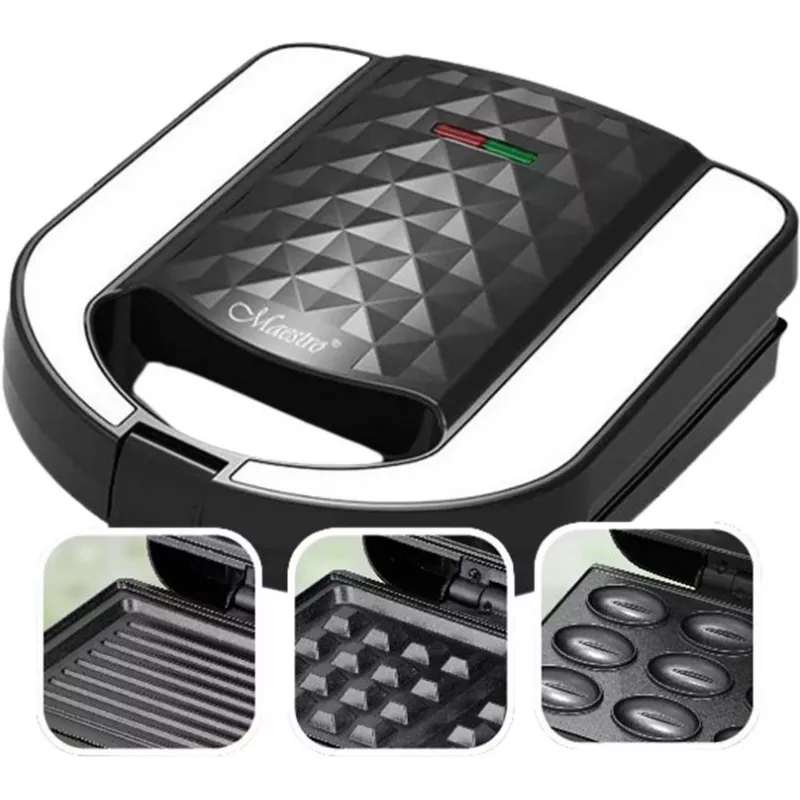 Torradeira e sanduicheira Maestro MR-709 3em1 750W – sanduicheira, placas de grelhar e de waffles, branca